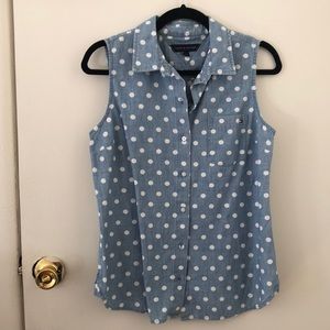 Tommy Hilfiger Denim Polka dot button down sleeveless top